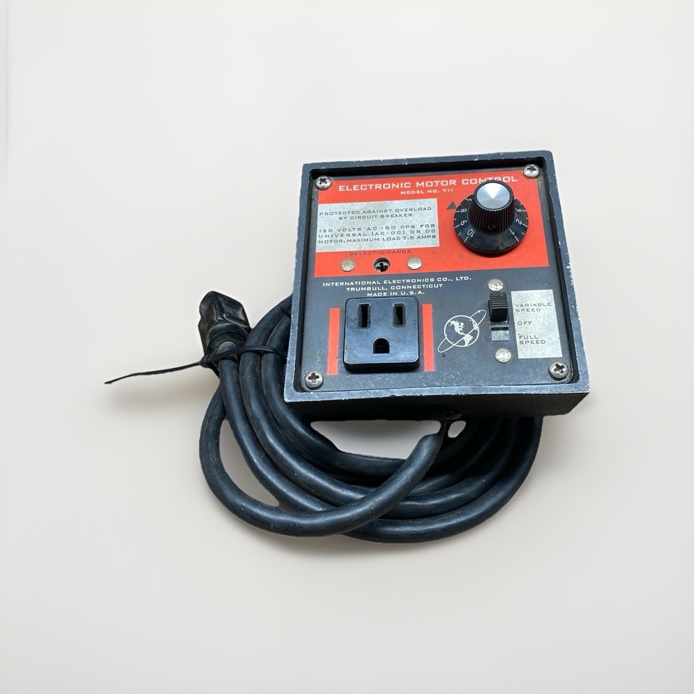 International Electronics Motor Speed Control 711 7.5A 120V Vintage AC Rare